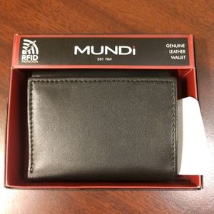Mundi Black Trifold Leather Wallet RFID